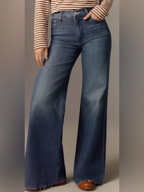 Mother The Twister Sneak Fray High-Rise Wide-Leg Jeans 26
